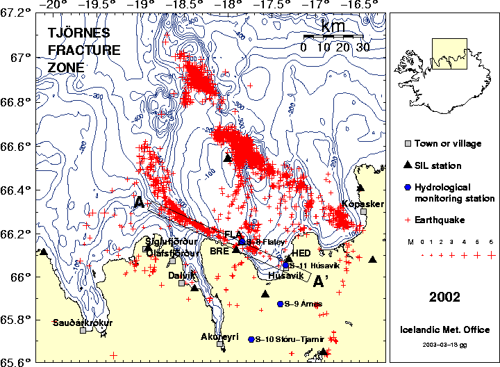Earthquake and station map